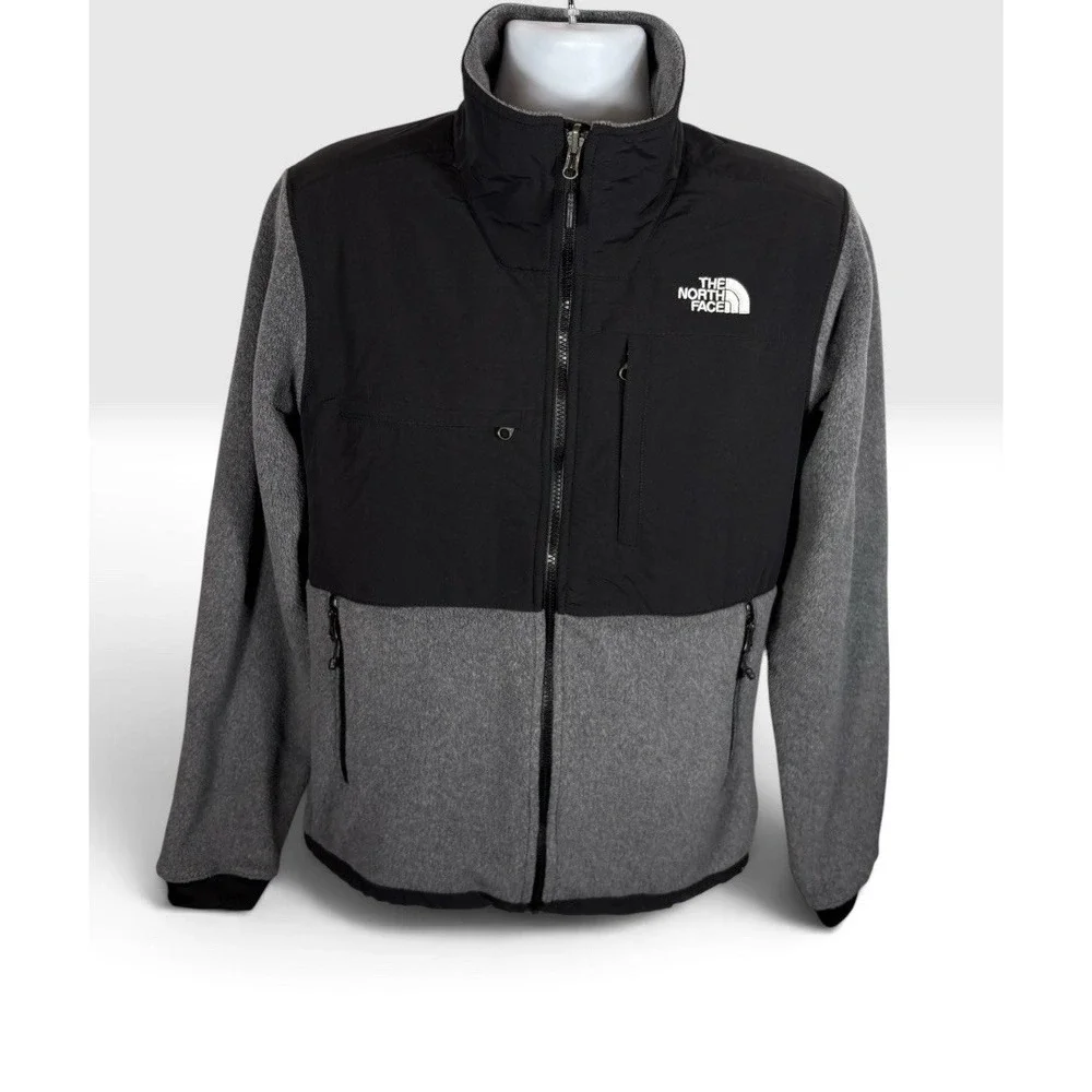 The North Face Men's Denali Fleece Jacket Polartec Sz Small BLK & Gray -2174